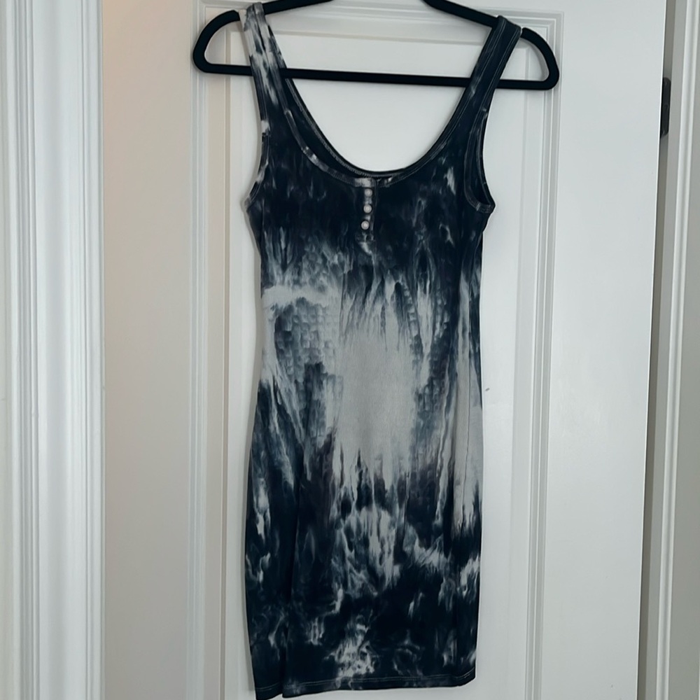 Zara button detail tie dye fitted dress